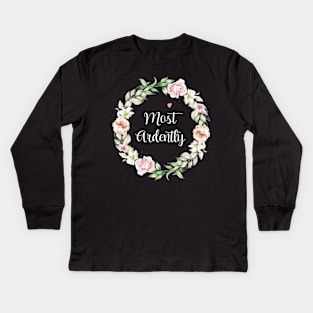 Floral Most Ardently Circle Kids Long Sleeve T-Shirt